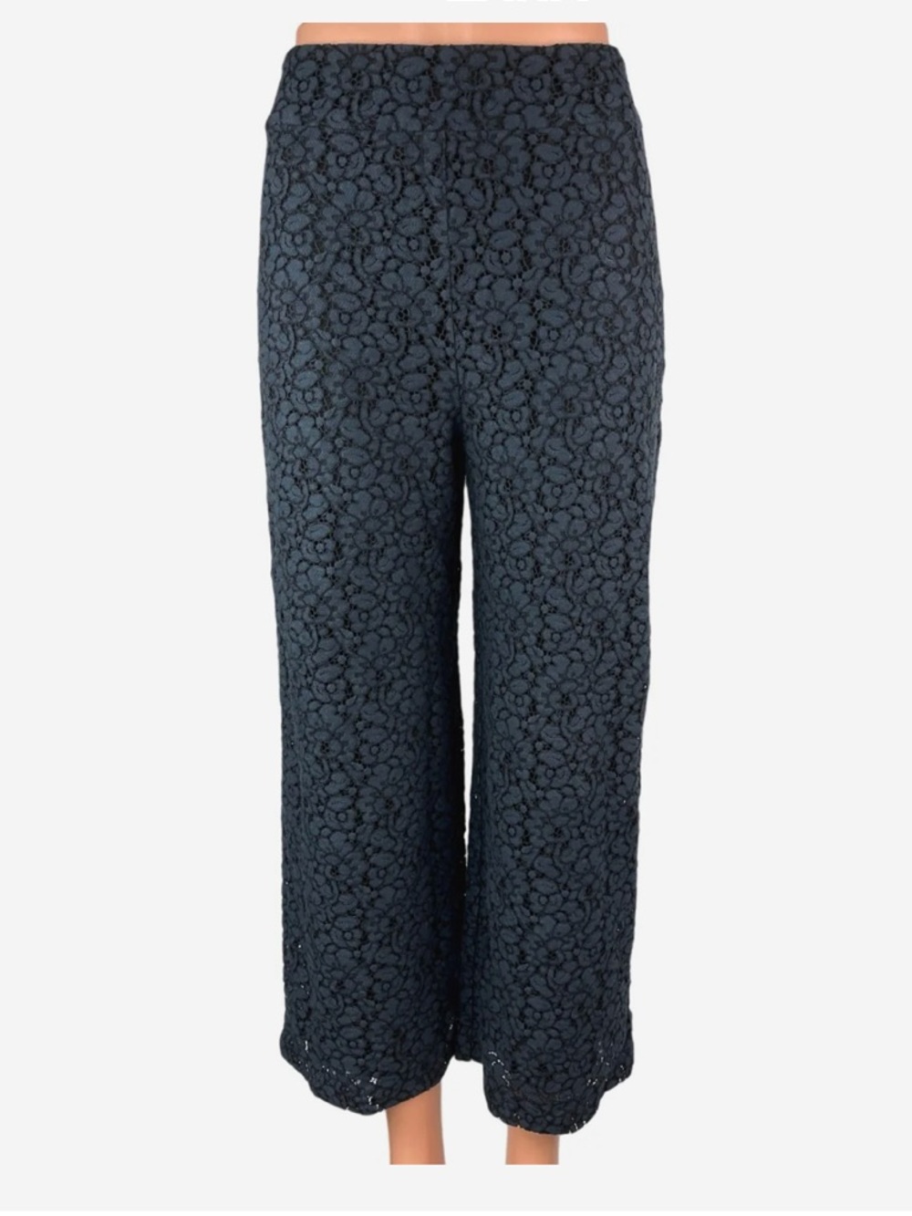 H&M Navy Floral Lace Wide-Leg Palazzo Pants
